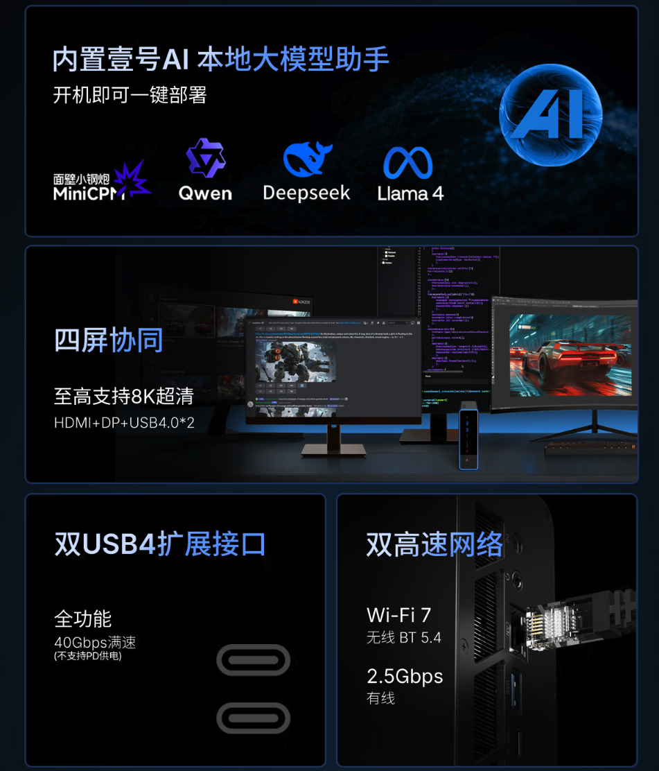 壹号本ONEXStation迷你AI工作站上架 锐龙AI Max+395加持 首发18999元